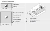 Bausatz Tandembox Antaro, Systemhöhe C=192 mm mit Reling, mit Blumotion, Korpusschiene 30/65 kg, für Tip-On-Blumotion geeignet