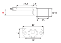 101057 Zentralverschluss mit 2 Flügeln, HUB 17mm