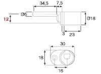 101904 Zentralverschluss-Gehäuse, einfach, 12 mm Hub