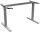 Steh-Sitz Tischgestell Solo Kurbel, RAL 9006, 680-1180mm, 2-stufig, mit Handkurbel