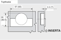 71T9790B CLIP top Profiltürscharnier 95°, 18mm gekröpft, mit Feder, Topf: INSERTA