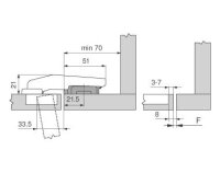 79T9580 CLIP top Stollenscharnier 95°, mit Feder,...
