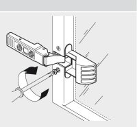 CLIP top Alurahmenscharnier 95°, Innenanschlag, mit Feder, Topf: Schrauben, für Blumotion 973A