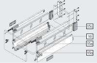 Z37A617C TANDEMBOX antaro Einschubelement seitlich, Höhe C, NL=650mm, Aluminium RAL 9006 weißaluminium, 1 Stück