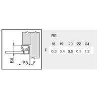 71T970A.22 CLIP top Alurahmenscharnier 95°, Innenanschlag, mit Feder, Topf: Klemmen