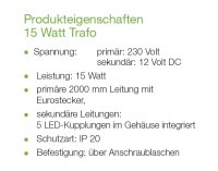 801004 3er Set, Trendi LED Einbau-/Aufbauspot, inklusive 15 Watt Trafo