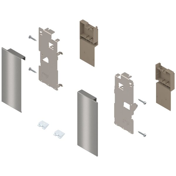 ZI7.0KI0 LEGRABOX pure Fronthalter, Höhe K, für Innenschubkasten li/re Inox