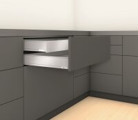 ZI7.0KI0 LEGRABOX pure Fronthalter, Höhe K, für Innenschubkasten li/re Inox