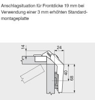 79T8530 CLIP top 60° Eckschrank-Falttürscharnier, mit Feder, Topf: Einpressen