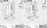 78A9556.T CLIP top 95° Winkelscharnier +30° II, aufschlagend, ohne Feder, Topf: Schrauben