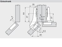 78A9658.T CLIP top 95° Winkelscharnier +45° I,...