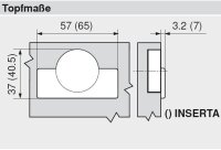 78A9658.T CLIP top Winkelscharnier +45° I, halbaufschlagend, ohne Feder, Topf: Schrauben