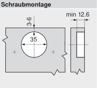 78A5453.T CLIP top 110° Winkelscharnier -15° III, max. aufschlagend, ohne Feder, Topf: Schrauben