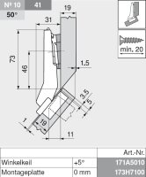 78T5550 CLIP top Winkelscharnier +45° II, aufschlagend, ohne Feder, Topf: Schrauben