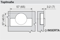 78T5550 CLIP top Winkelscharnier +45° II, aufschlagend, ohne Feder, Topf: Schrauben