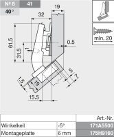 78A9458.T CLIP top 95° Winkelscharnier +45° III,...