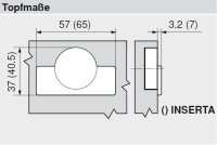 78A9454.T CLIP top Winkelscharnier +15° III, max. aufschlagend, ohne Feder, Topf: Schrauben