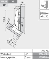 CLIP top Winkelscharnier -30° III, max. aufschlagend,...