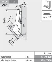CLIP top Winkelscharnier -45° III, max. aufschlagend,...