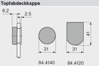 84.4120 chr Glastürscharnier-Topfabdeckung, chrom
