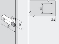 BLUMOTION in Adapterplatte, kreuz (9,5/32), Zink,...