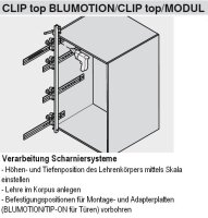 65.1000.01 Universal-Stangenlehre AVENTOS, CLIP top BLUMOTION, MODUL, TANDEM, MOVENTO, TANDEMBOX, METABOX