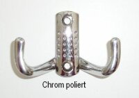 Kleiderhaken, Lochprägung, Chrom poliert, Satin, Messingoptik, Antik Messing oder Chrom matt
