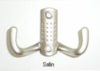 Kleiderhaken, Lochprägung, Chrom poliert, Satin, Messingoptik, Antik Messing oder Chrom matt