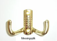Kleiderhaken, Lochprägung, Chrom poliert, Satin, Messingoptik, Antik Messing oder Chrom matt