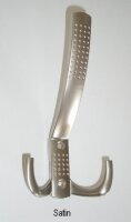 Kleiderhaken mit Huthaken, Lochprägung, Chrom poliert, Satin, oder Messingoptik