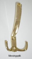 Kleiderhaken mit Huthaken, Lochprägung, Chrom poliert, Satin, oder Messingoptik