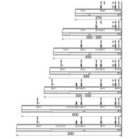 TANDEMBOX TIP-ON Korpusschiene Vollauszug, 50 kg, NL= 450-650mm, li/re