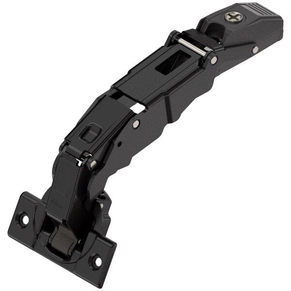 70T7550OX CLIP top 0-Einsprungscharnier 155°, Eckanschlag, ohne Feder, zum Anschrauben, onyxschwarz