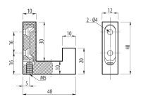 Kleiderhaken eckig Edelstahl Finish