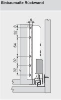 378M5004SG TANDEMBOX plus/antaro Spülenzarge, Höhe M=83 mm, RAL 9006 weißaluminium, NL=500mm, li/re