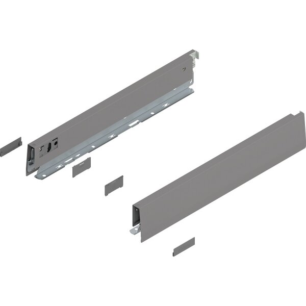 470N5002S MERIVOBOX Zarge indiumgrau, Höhe N (68,5 mm), NL=500 mm, li/re, inkl. Abdeckkappen