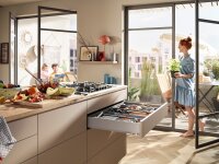 470M2702S MERIVOBOX Zarge indiumgrau, Höhe M (91 mm), NL=270 mm, li/re, inkl. Abdeckkappen