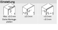 71B7690 onyx CLIP top BLUMOTION Weitwinkelscharnier für 0-Einsprung 155°, Mittelanschlag mit Feder Inserta