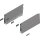 470K5502S MERIVOBOX Zarge, Höhe K (129 mm), NL=550 mm, li/re, inkl. Abdeckkappen, indiumgrau