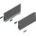 470K6002S MERIVOBOX Zarge, Höhe K (129 mm), NL=600 mm, li/re, inkl. Abdeckkappen, oriongrau