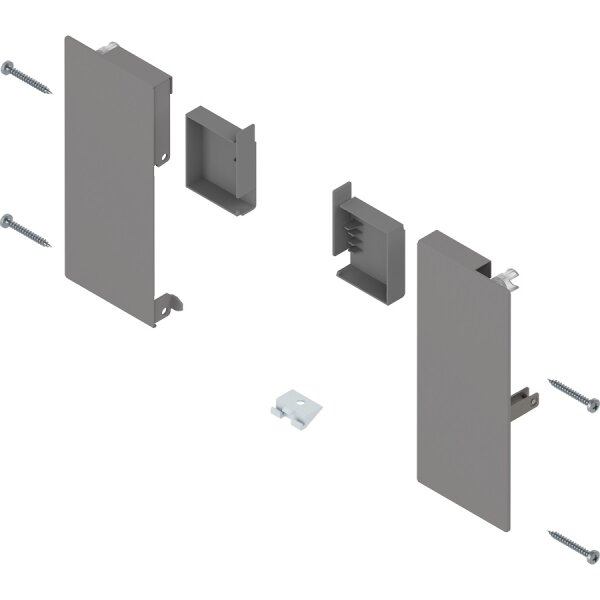 ZI4.1KS1 MERIVOBOX Fronthalter, Höhe K, für Innenschubkasten, links/rechts, indiumgrau