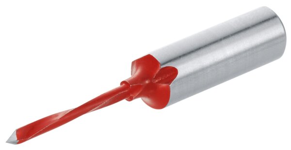 M01.ZB02.D3 Dübelbohrer, Ø 2.5 mm, links, L=57 mm, mit Dachspitze, rot