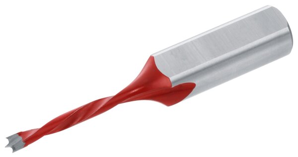 M01.ZB03.03 Dübelbohrer, Ø 3 mm, links, L=57 mm, rot