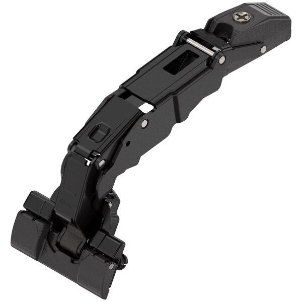 70T7590OX CLIP top 0-Einsprungscharnier 155°, Eckanschlag, ohne Feder, Topf: Inserta, onyxschwarz