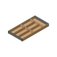 ZC7S650BH3 AMBIA-LINE Besteckeinsatz, für LEGRABOX/MERIVOBOX, Holzdesign, 7 Besteckfächer, NL=650 mm, Breite=300 mm