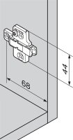 175H9190 onyx CLIP Montageplatte, 9 mm, Zink, Systemschrauben, HV: 2-teilig