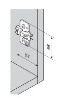 173H7130 onyx CLIP Montageplatte, kreuz, 3 mm, Schrauben, HV: Exzenter