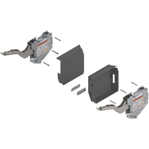 20K2B00T06 AVENTOS HK-S Hochklappe, Kraftspeicher TIP-ON, LF=220-500 (bei 2 St.) inkl. ADK tiefgrau 20K2B00T06 37