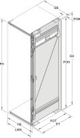 801T2100.L3 REVEGO uno, Scharnierträger Set, für Pockethöhe 2107–2256 mm, links