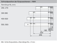 760H3200S MOVENTO mit BLUMOTION S, Vollauszug für Holzschubkasten, 40 kg, NL=320mm, ohne Kupplungen, für TIP-ON-Blumotion